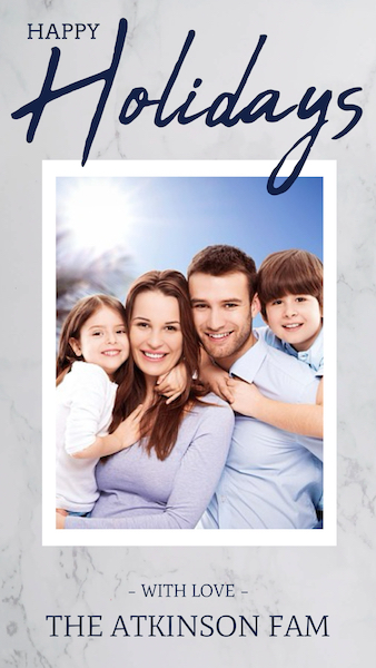 Stylish holiday video template to showcase your professional family portraits, created with Photofy.