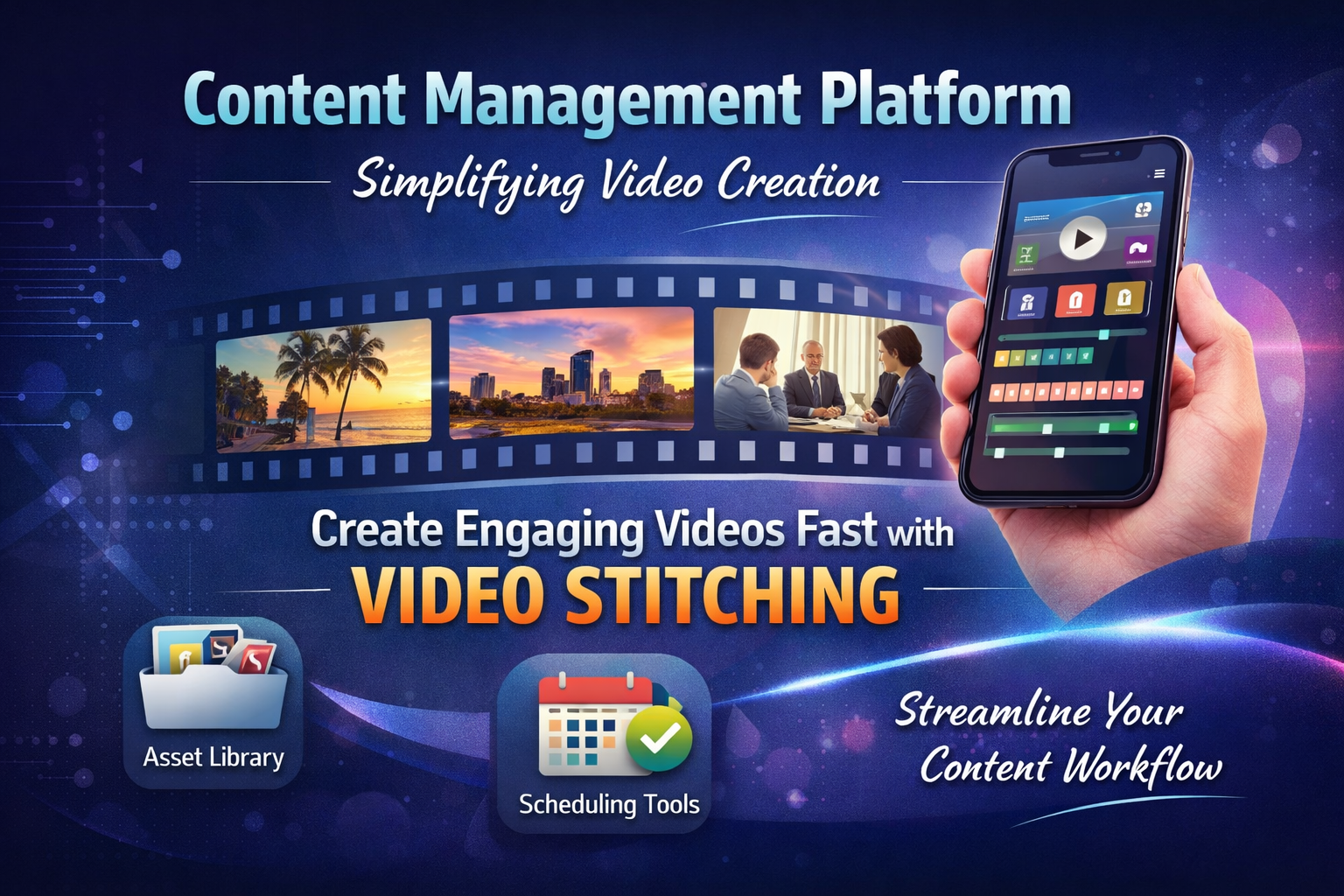 Content Management Platform featuring Video Stitching