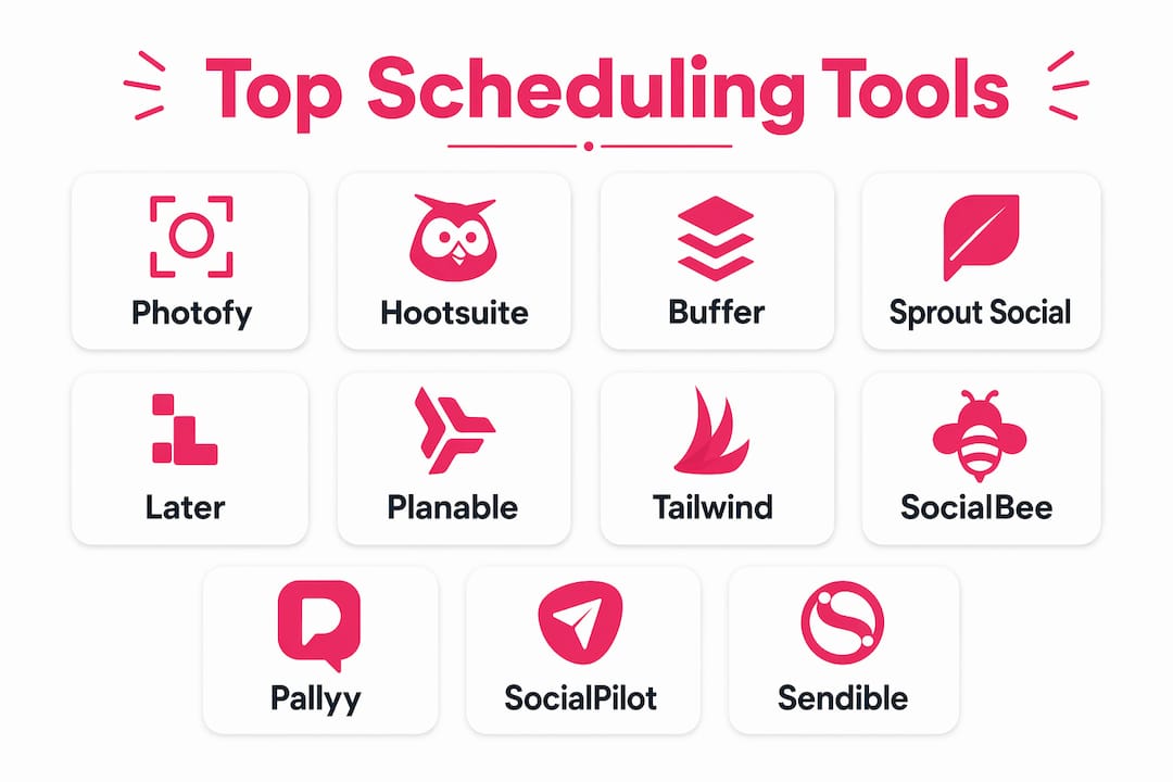 Infographic ranking social media scheduling tools