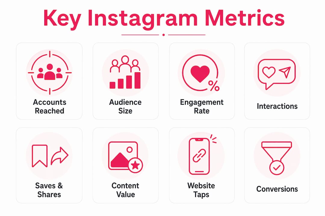 Infographic highlighting key Instagram metrics