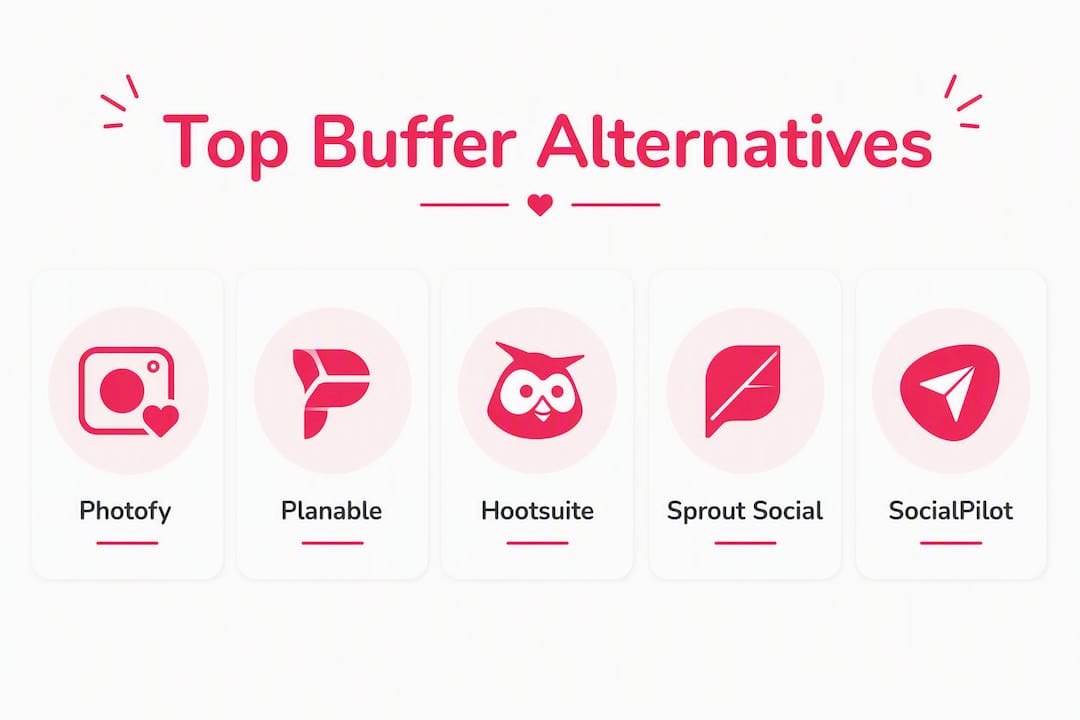Infographic showing top Buffer alternatives ranked