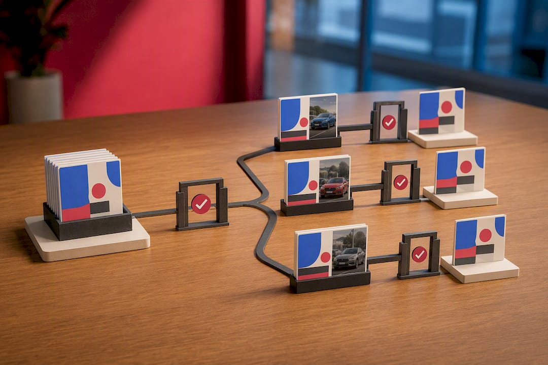 Central templates adapted across dealership locations