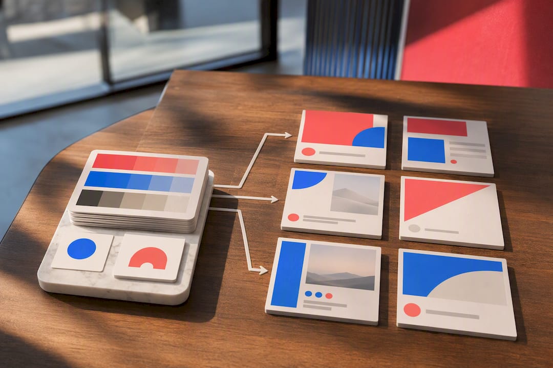 Brand kit producing consistent social templates