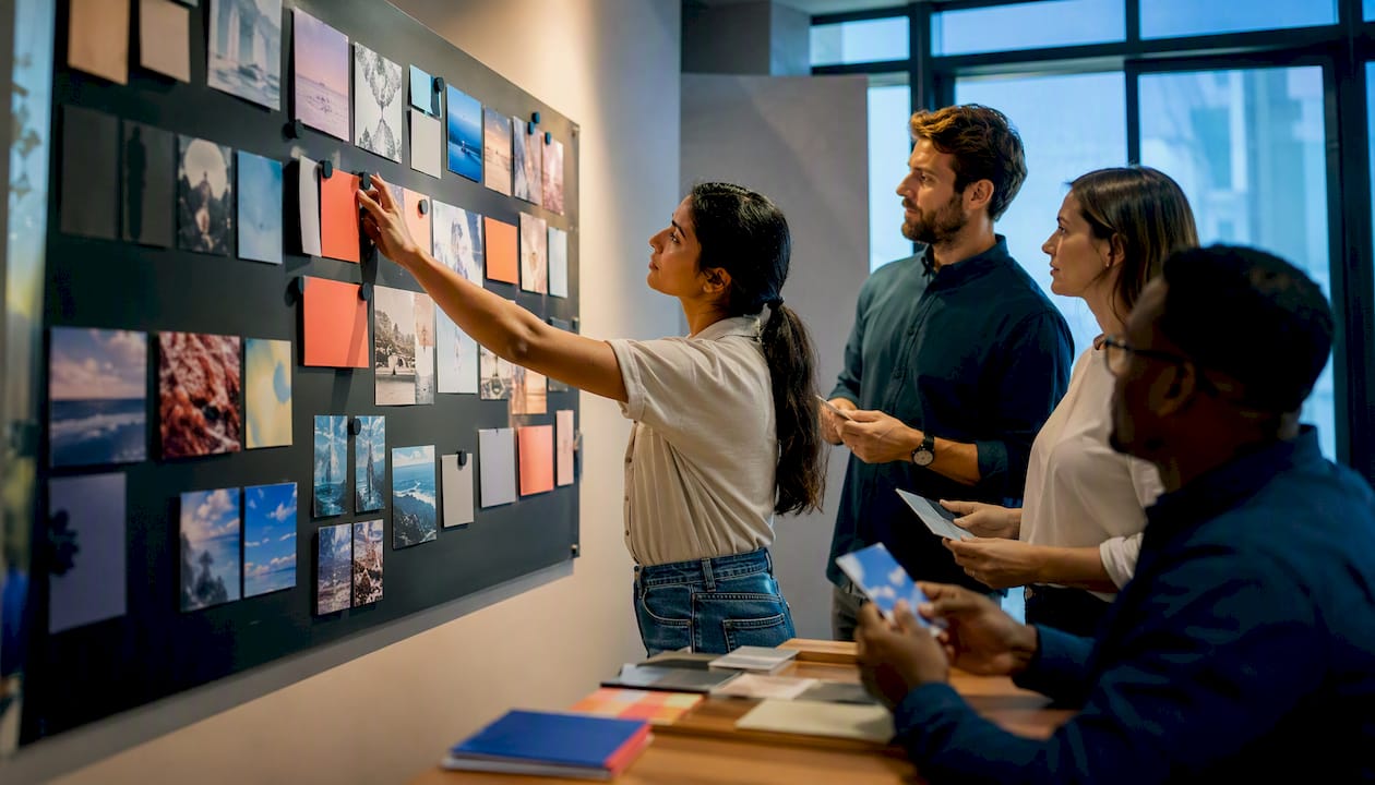 Franchise team organizing branded content assets