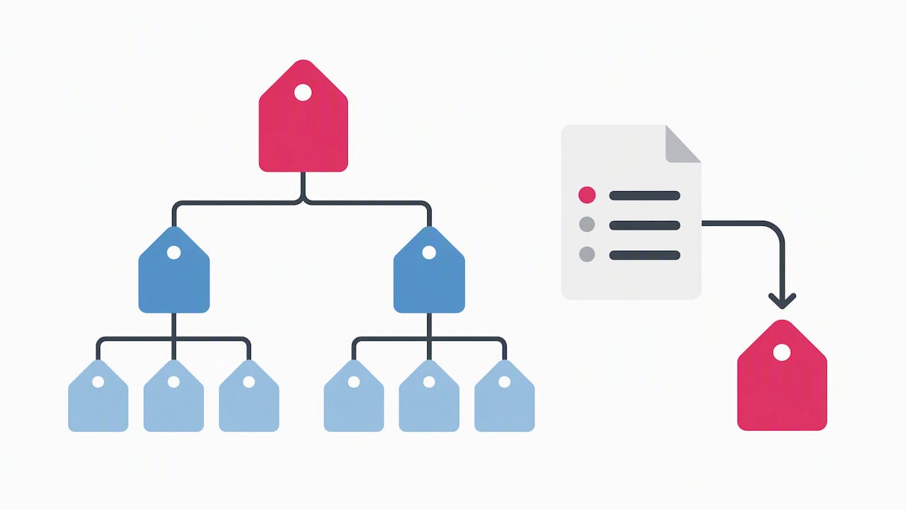 Tag hierarchy linked to accessible naming rules