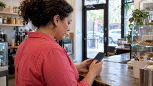Location manager preparing a community-focused social post