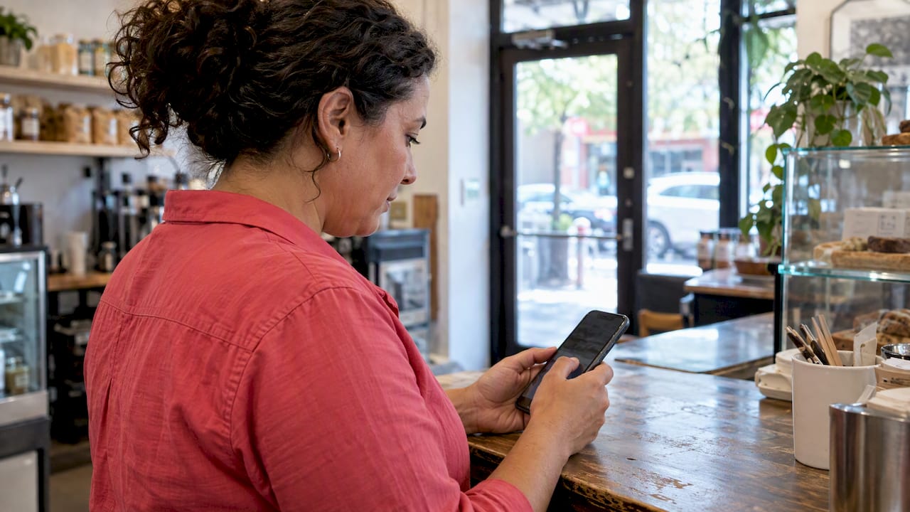 Location manager preparing a community-focused social post