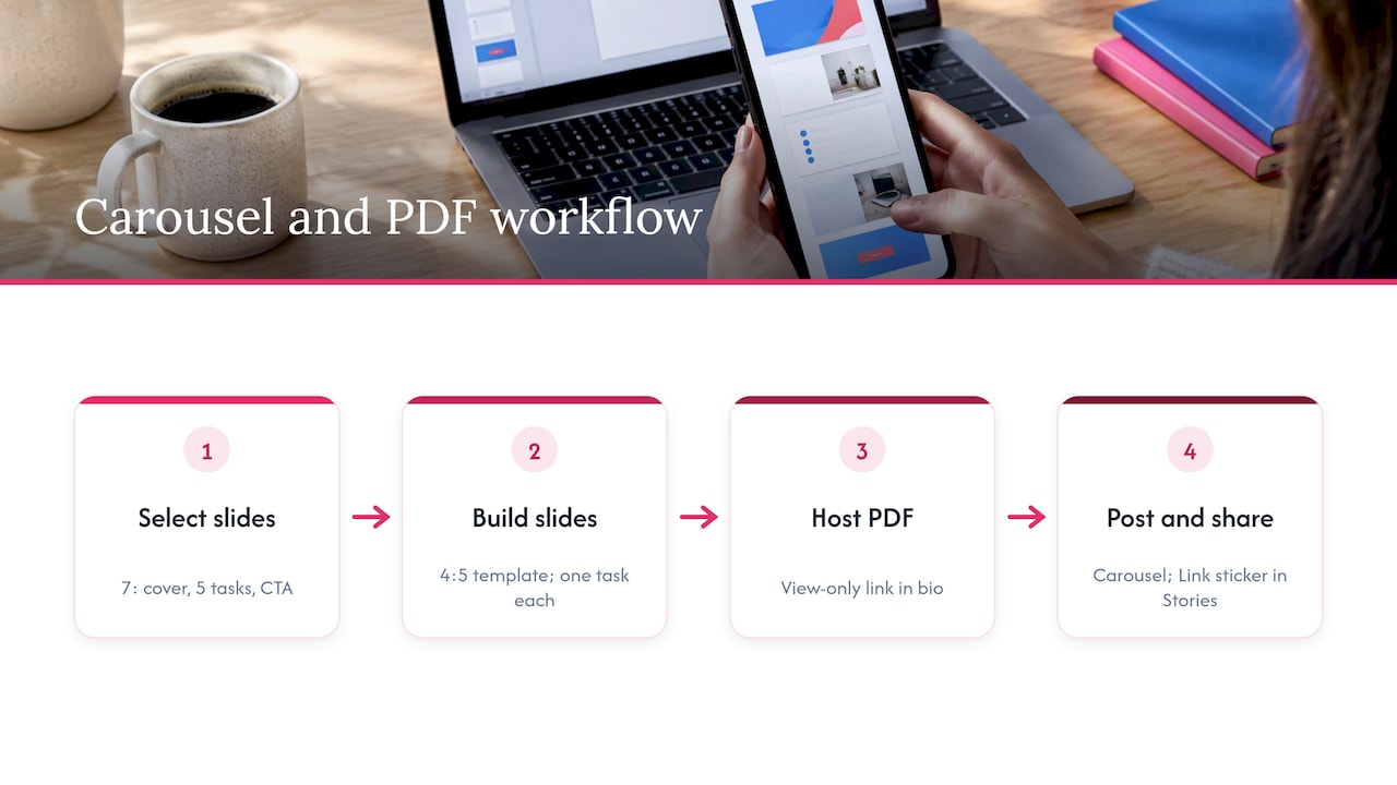 Four steps from PDF to Instagram carousel